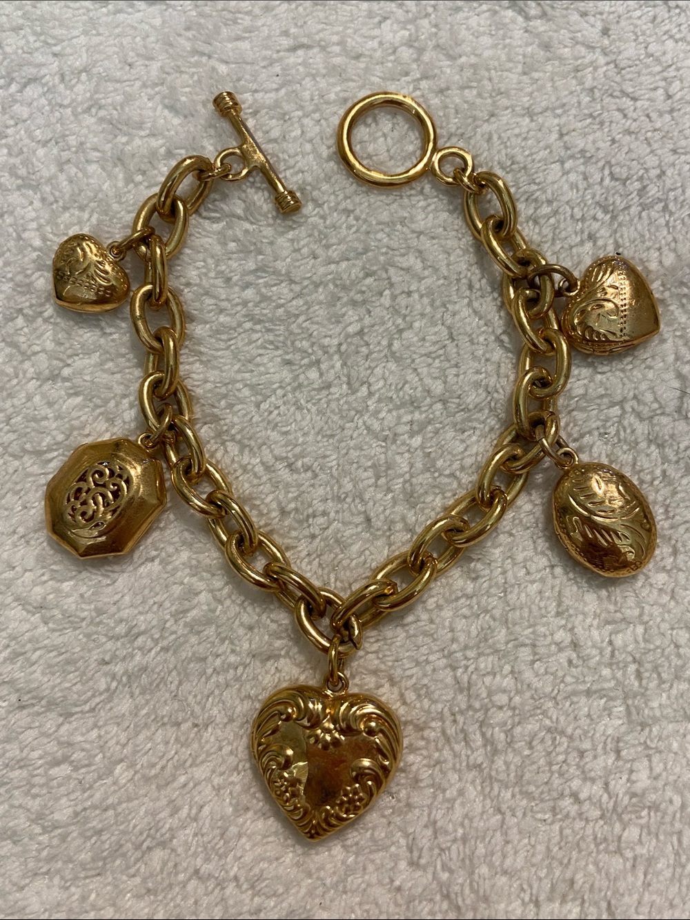 Gold Heart Charm locket Bracelet - Women's Gold-tone Charm Bracelet